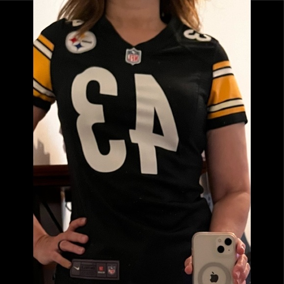 Pittsburgh STEELERS JERSEY POLAMALU RETIRED CONTOURED WOMENS CUT - Picture 2 of 16